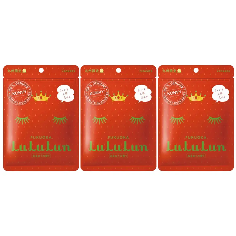 Lululun - Premium Fukuoka Strawberry (Pack of 3 x 7 sheets)