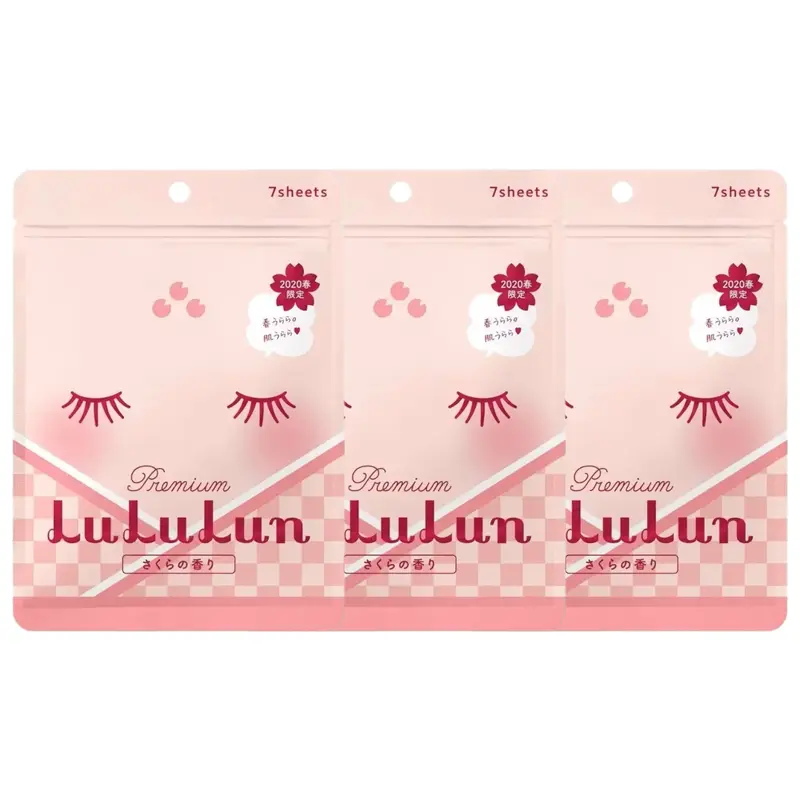 Lululun - Sakura Premium Face Mask (Pack of 3 x 7 sheets) - Made in Japan