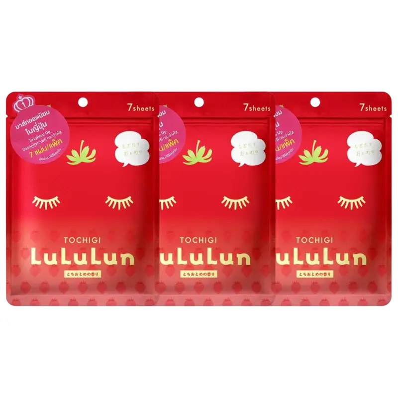Lululun - Tochigi Strawberry Face Mask (Pack of 3 x 7 sheets) - Made in Japan