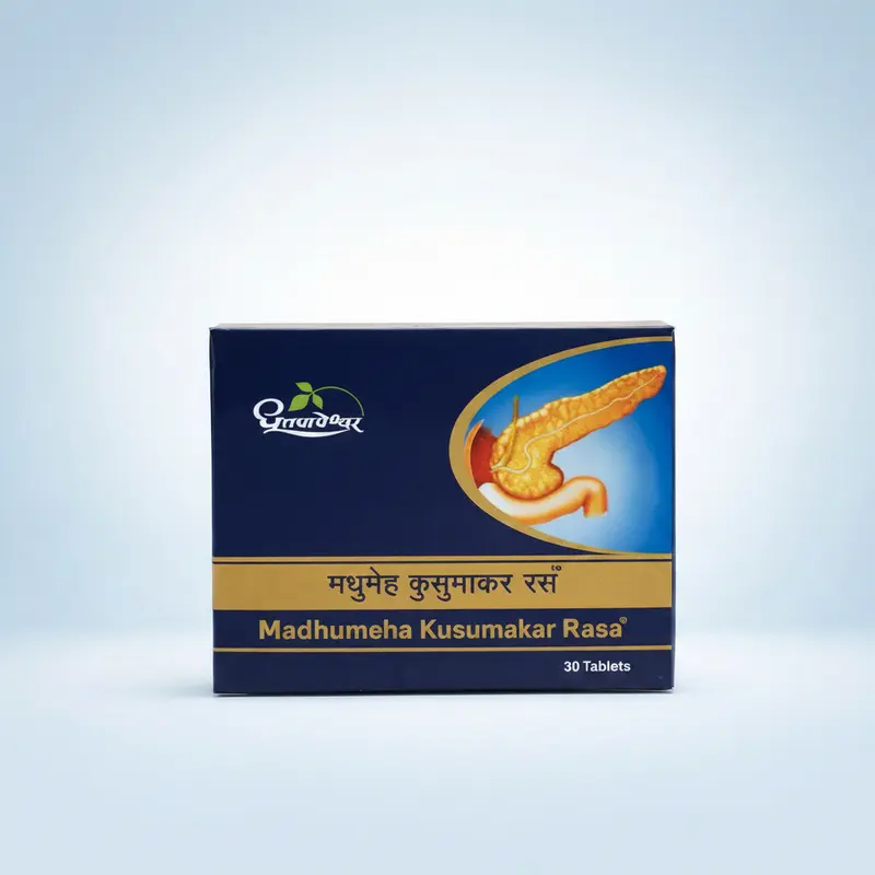 Madhumeha Kusumakar Rasa – 30 Tablets Traditional Ayurvedic Support for Blood Sugar & Metabolic Balance