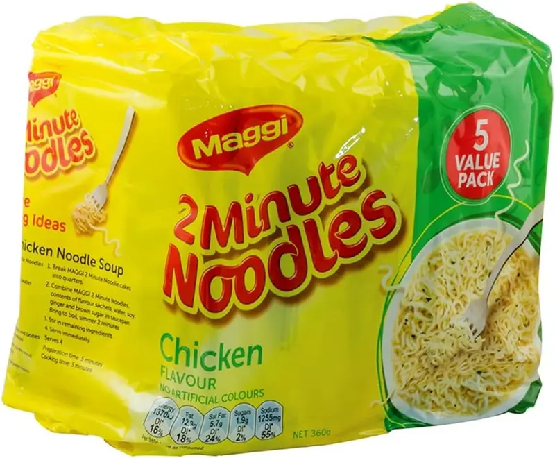 Maggi 2 Minute Chicken Noodles Multipack 5 Packs of 74g x 3