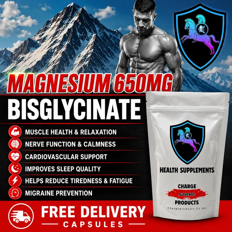 Magnesium Bisglycinate 650mg Capsules UK — Chelated Magnesium Glycinate · Zero Fillers · Vegan HPMC