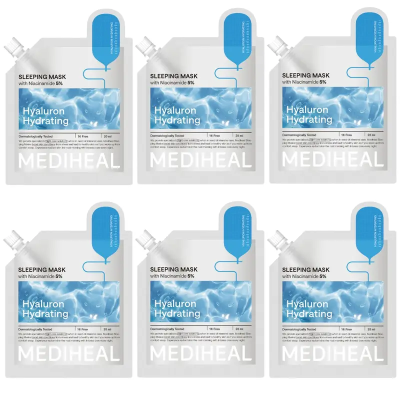 Mediheal - Hyaluron Hydrating Sleeping Mask with Niacinamide 5% 20ml. (Pack of 6)