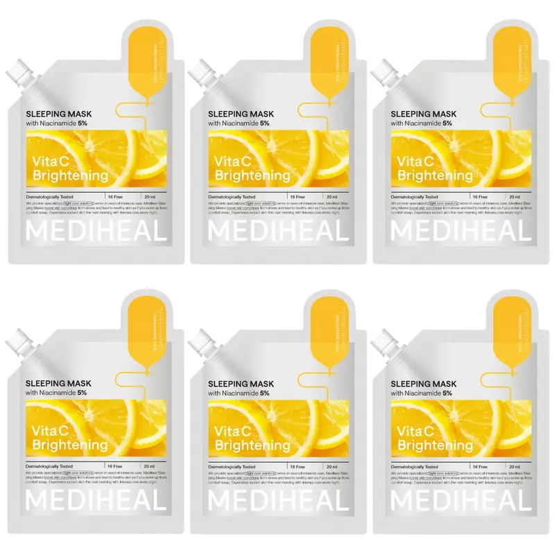 Mediheal - Vita C Brightening Sleeping Mask with Niacinamide 5% 20ml. (Pack of 6)