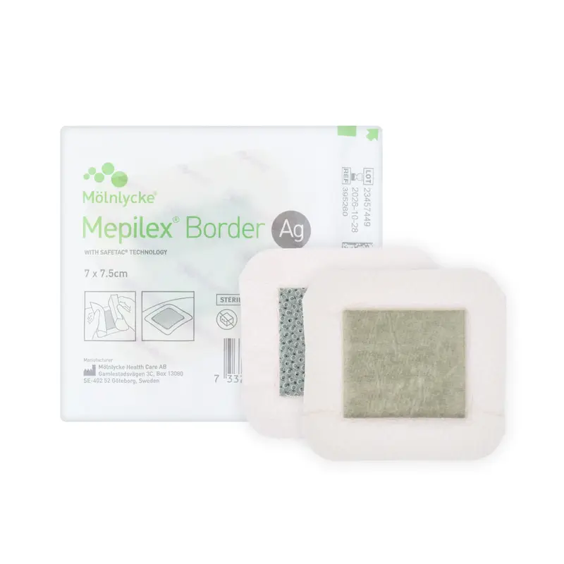 Mepilex Border Ag Dressing - Silver Impregnated Soft Silicone Foam Dressing (Multiple Sizes) (x1 or 5)