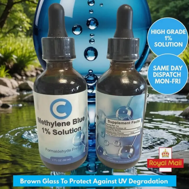 Methylene Blue 1% Drops (60ml) | High-Purity Supplement | Charge Products UK
