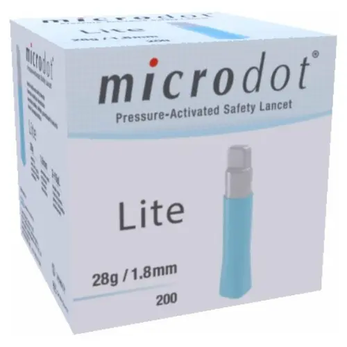 Microdot Lite Safety Lancets 1.8mm / 28G – Box of 200