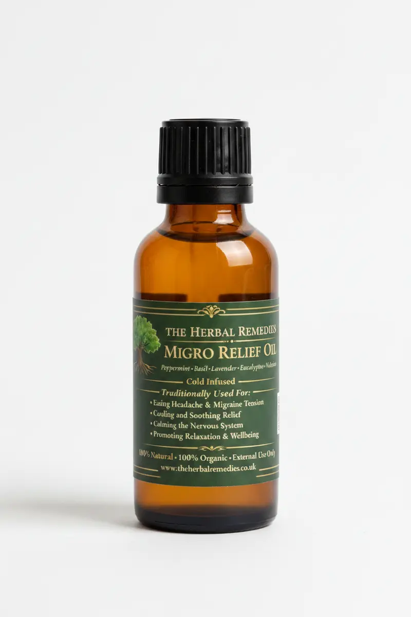 Migro Relief Essential Oil Blend  Peppermint • Basil • Lavender • Eucalyptus • Valerian