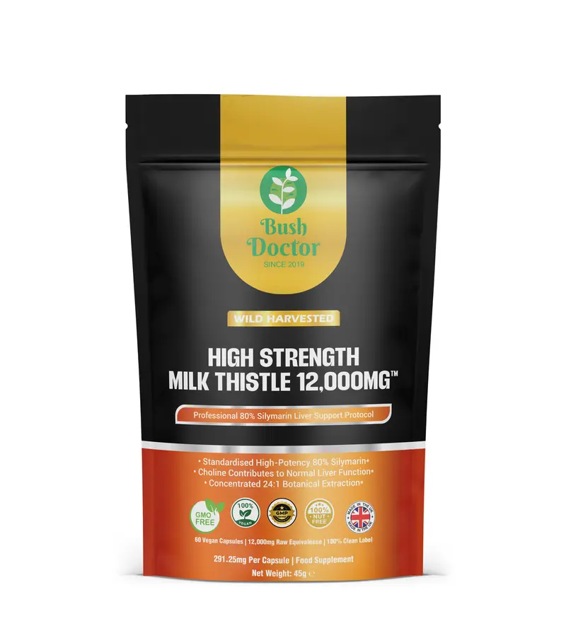 Milk Thistle 12000mg 80% Silymarin Choline High Strength 120 180 Vegan Capsules