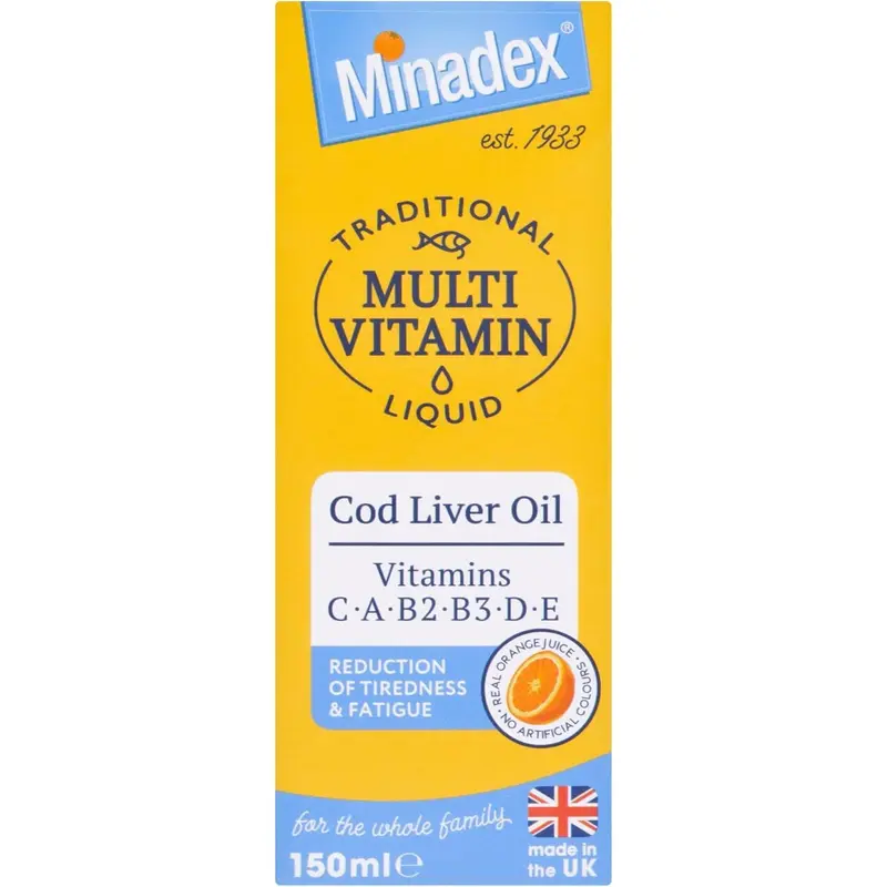 Minadex Multivitamin Liquid Orange Flavour 150 ml