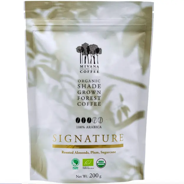 Mivana - Signature, Roasted Organic Shade Grown Forest Coffee 100% Arabica (Roasted Almonds, Plum, Sugarcane) 200g.