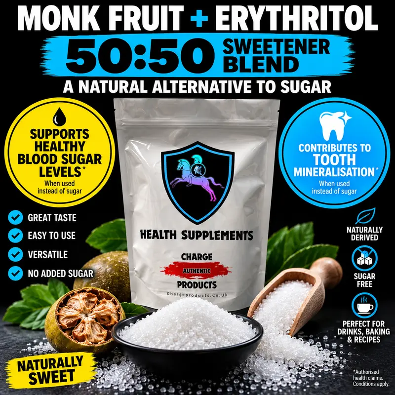 Monk Fruit Sweetener UK β 50/50 Monk Fruit Extract and Erythritol Blend | Zero Calorie Sugar Alternative | 1