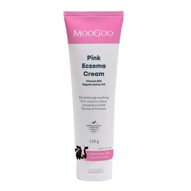 MooGoo Pink Eczema Cream 120g | Vitamin B12 Moisturiser for Sensitive Skin