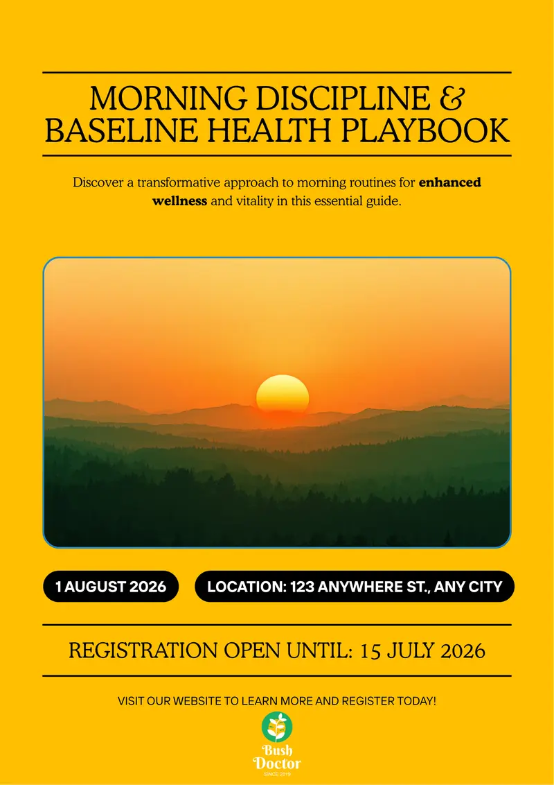 Morning Discipline & Baseline Health Playbook — Complete Morning Routine Ebook (Digital PDF)