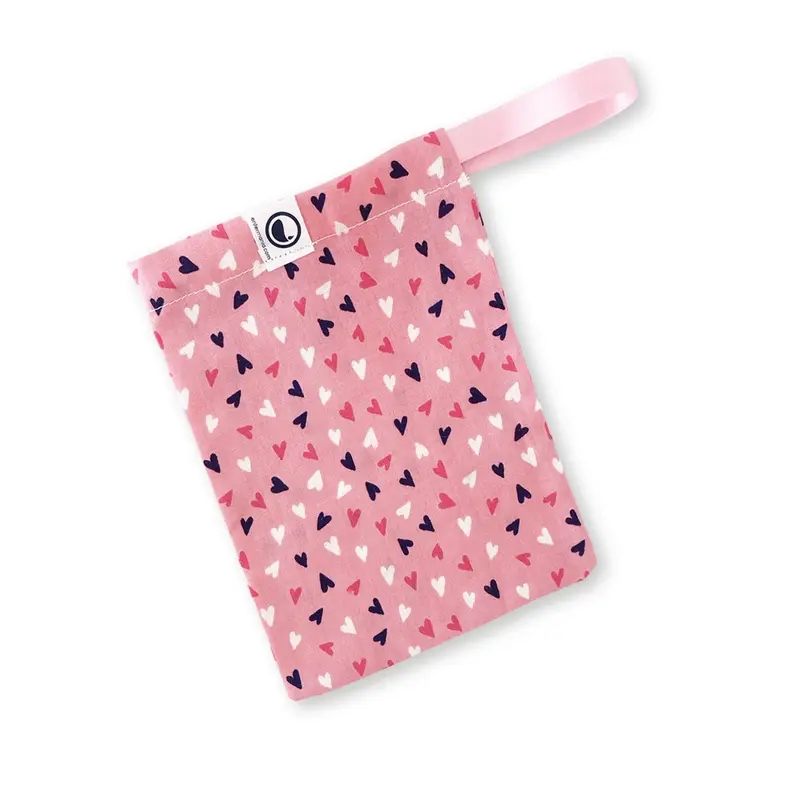 Multipurpose Bag Face Mask Holder Jewellery Keys Pouch 100% Cotton Strawberry Hearts