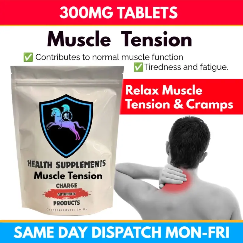 Muscle Tension PRO — Magnesium Glycinate 300mg Tablets UK | Normal Muscle Function | 10 Authorised UK Health Claims