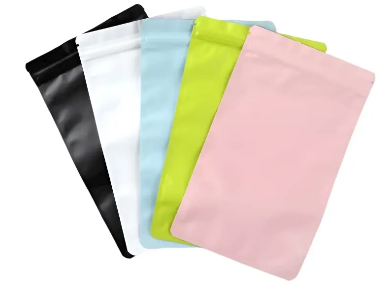 Mylar Bags Matte Plastic Resealable Aluminum Foil Ziplock Food Bags 100pcs