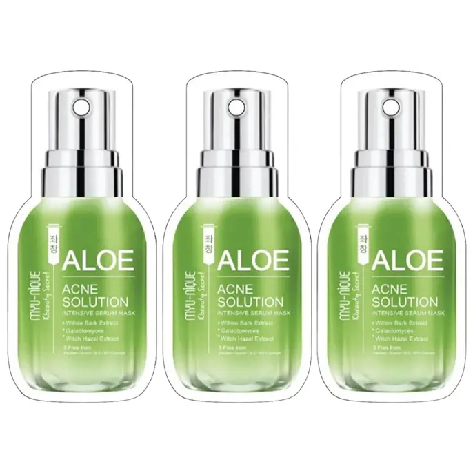 MYU-NIQUE - Aloe Acne Solution Intensive Serum Mask 25g. (Pack of 3)