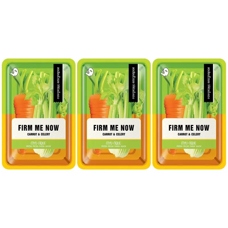 MYU-NIQUE - Fresh From Farm Carrot & Celery Mask 25g. (Pack of 3)
