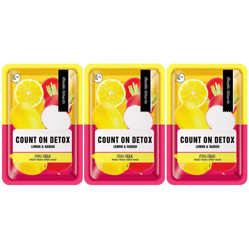 MYU-NIQUE - Fresh From Farm Lemon & Radish Mask 25g. (Pack of 3)