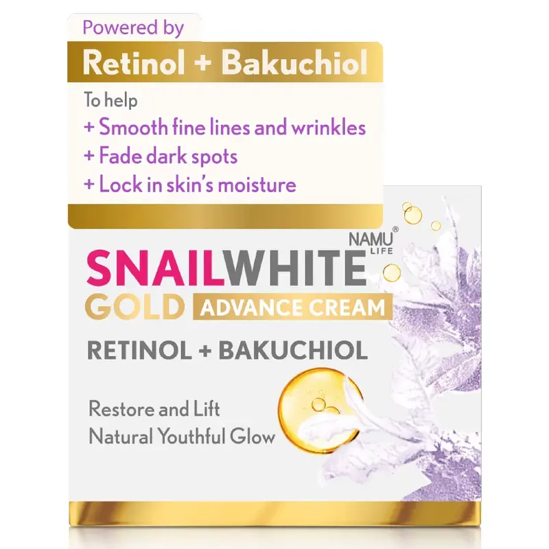 Namu Life Snailwhite - Snail White Gold Advanced Cream, Retinol + Bakgusil 50ml.