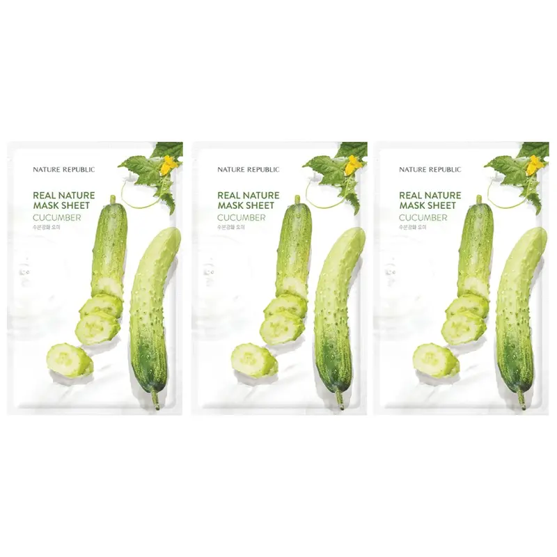 Nature Republic - Cucumber Real Nature Mask Sheet 23ml. (Pack of 3)
