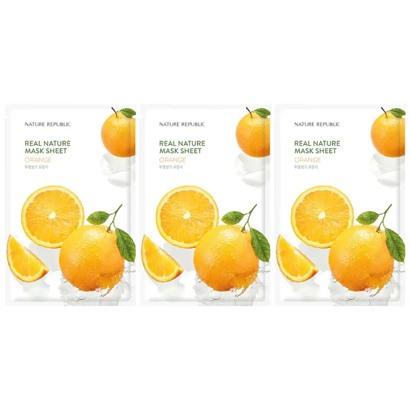 Nature Republic - Orange Real Nature Mask Sheet 23ml. (Pack of 3)