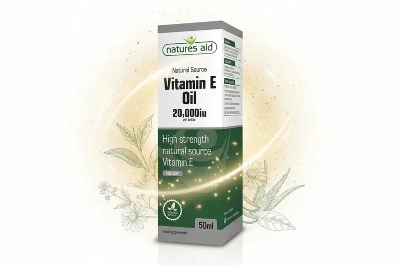 Natures Aid Vitamin E Oil 20,000iu 50ml | 400iu Per Dose | Vegan Liquid Supplement