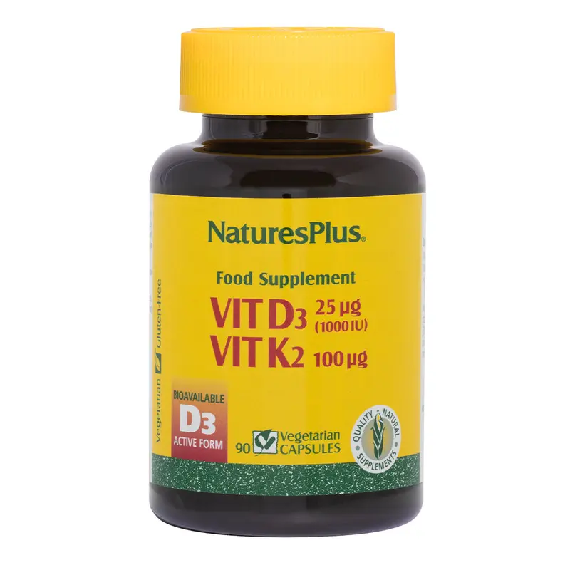 NaturesPlus Vitamin D3 1000IU Vitamin K2 100Mcg