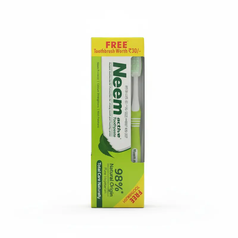 Neem Active Toothpaste – Natural Antibacterial Protection (Free Toothbrush Pack)