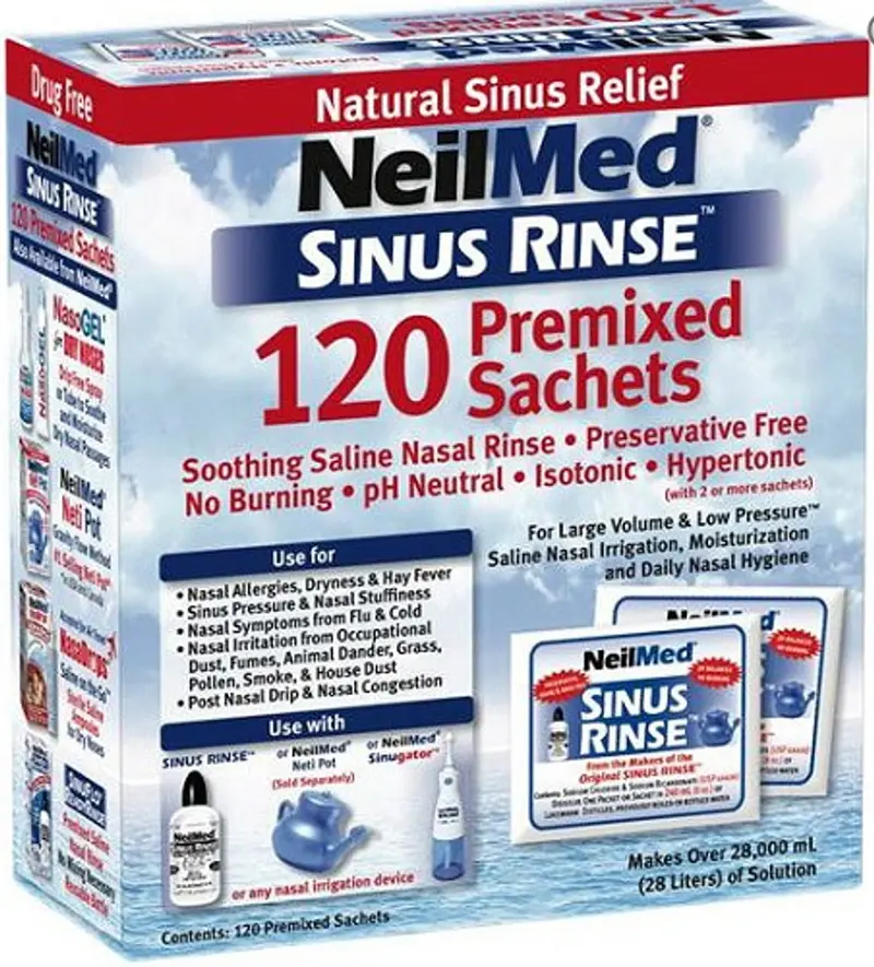 NeilMed Sinus Rinse Nasal Wash Allergy Relief - 120 Refill Sachets