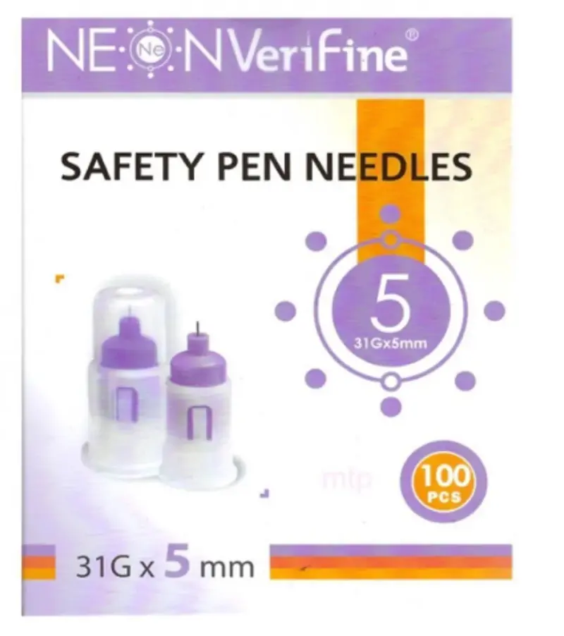 Neon VeriFine Safety Pen Needles – Pack of 100
