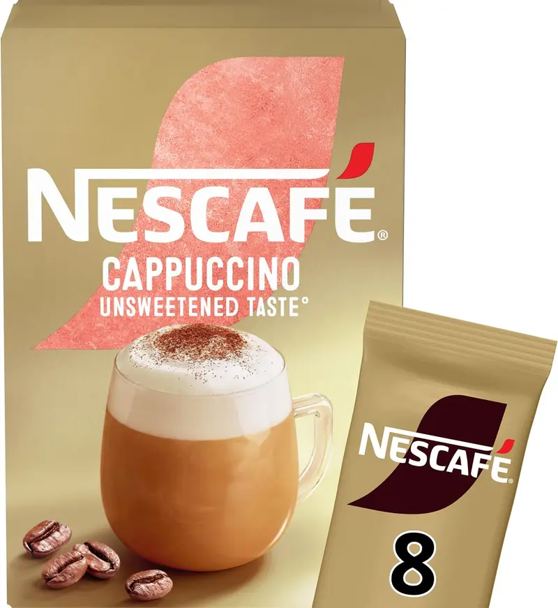 Nescafe Frothy Unsweetened Cappuccino Sachets 8 Pack x 3
