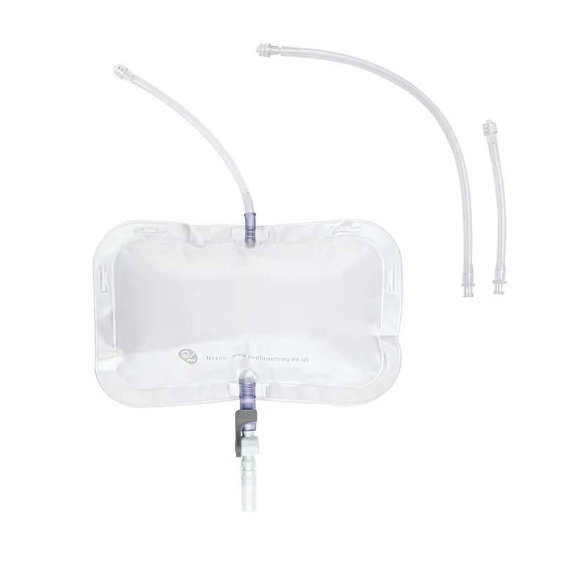 Nexus Nephrostomy Drainage Bags - Single Inlet with Extension Tubes (x10)