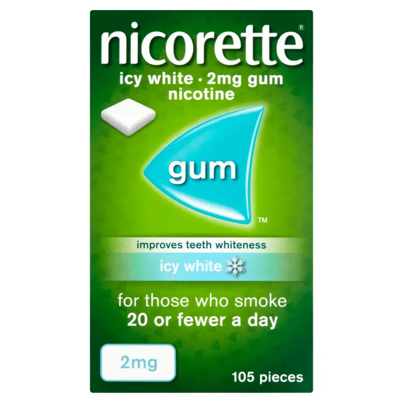 Nicorette Icy White Gum 2mg 105 Pieces