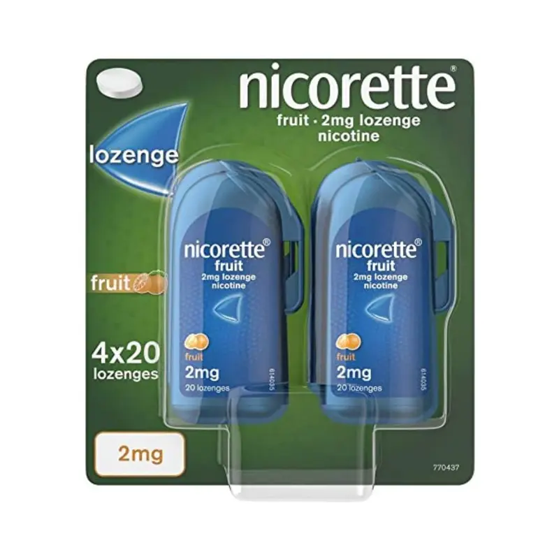 Nicorette Lozenge Fruit 2mg 4x20 Lozenges