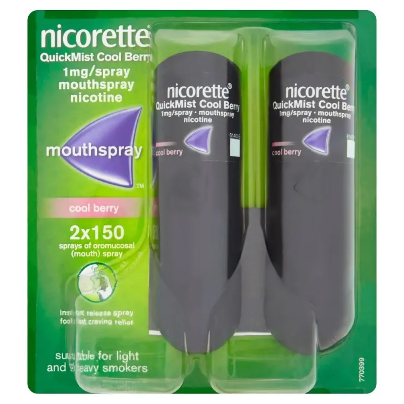 Nicorette QuickMist Mouthspray Duo Pack 1mg Cool Berry
