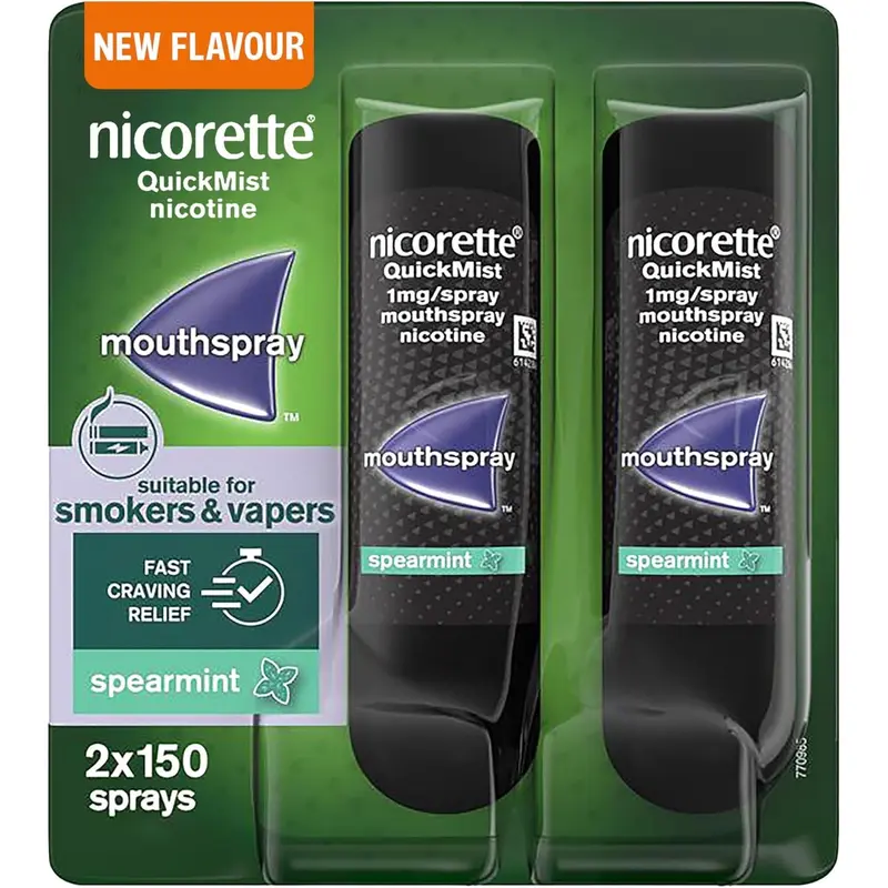 Nicorette QuickMist Mouthspray Spearmint 1mg x 2 - 2x13.2ml