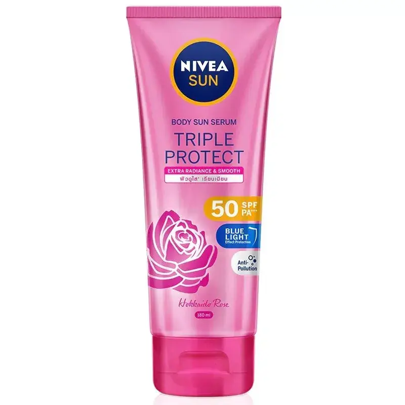 Nivea - Body Sun Serum - Extra Radiance and Smooth - Hokkaido Rose (SPF50) 180 ml.