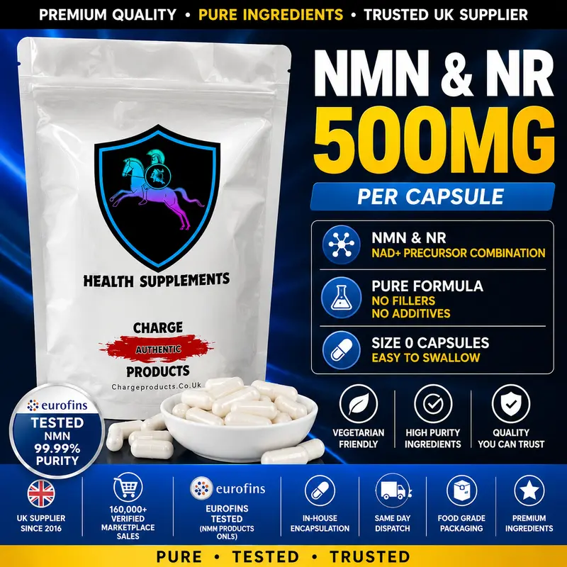 NMN and NR 500mg Capsules UK NMN & NR | Dual NAD+ Precursor | Eurofins Tested | Vegan | No Fillers
