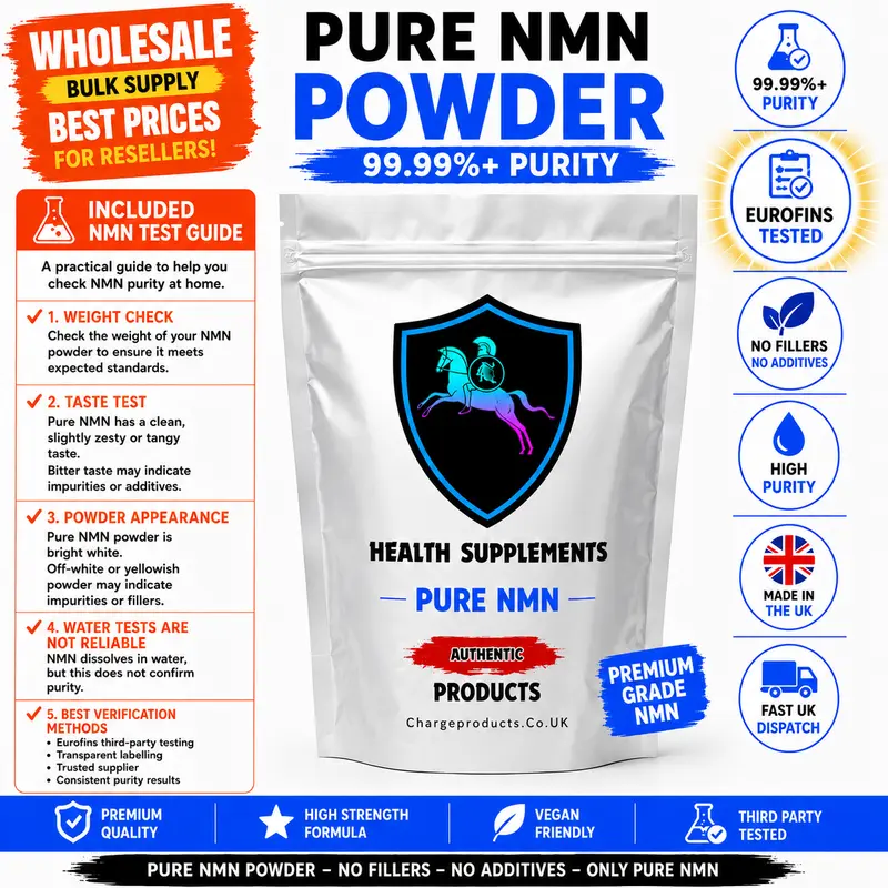 NMN Powder UK — 99.99% Pure β-NMN | Eurofins Tested | 5g to 25kg | No Fillers