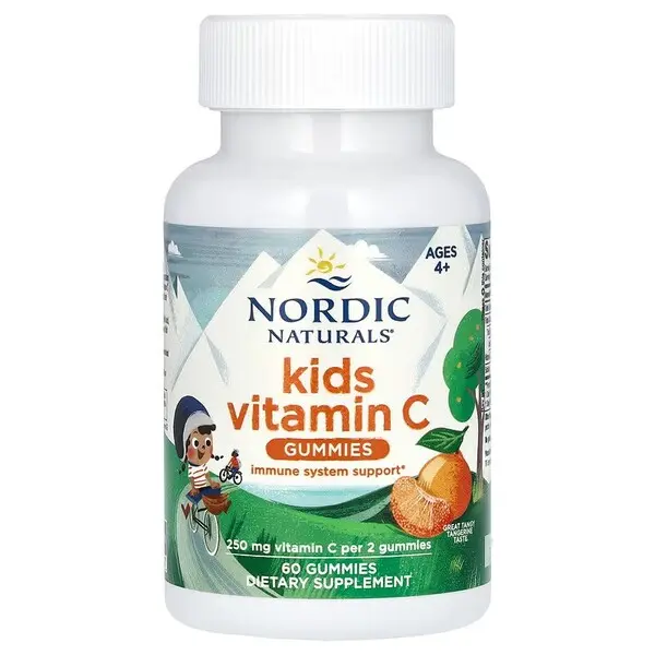 Nordic Naturals Kids Vitamin C Gummies Tangy Tangerine 60