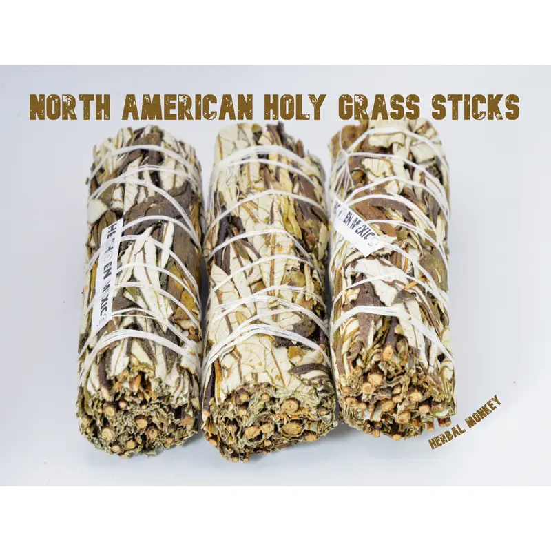 North American Holy Grass Smudge Sticks | Infused with loving energy within a Crystal Grid