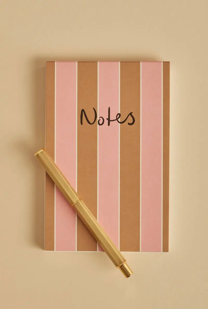 Notepad Stripe Brown & Pink