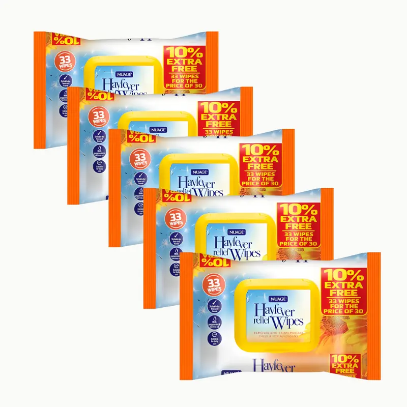 Nuage Hay Fever Relief - 33 Wipes - 6 Pack