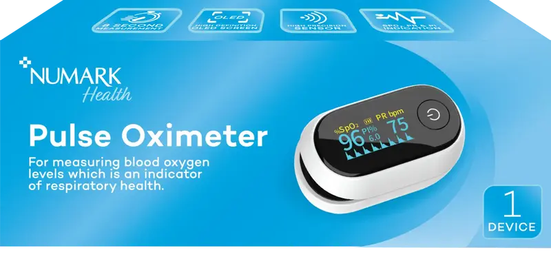 Numark Pulse Oximeter-Fingertip Blood Oxygen & Pulse Monitor