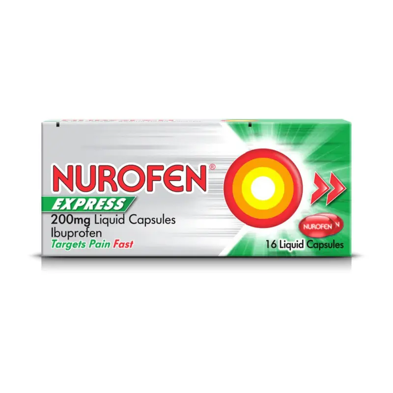 Nurofen Express 200mg Liquid Capsules- Pack of 16