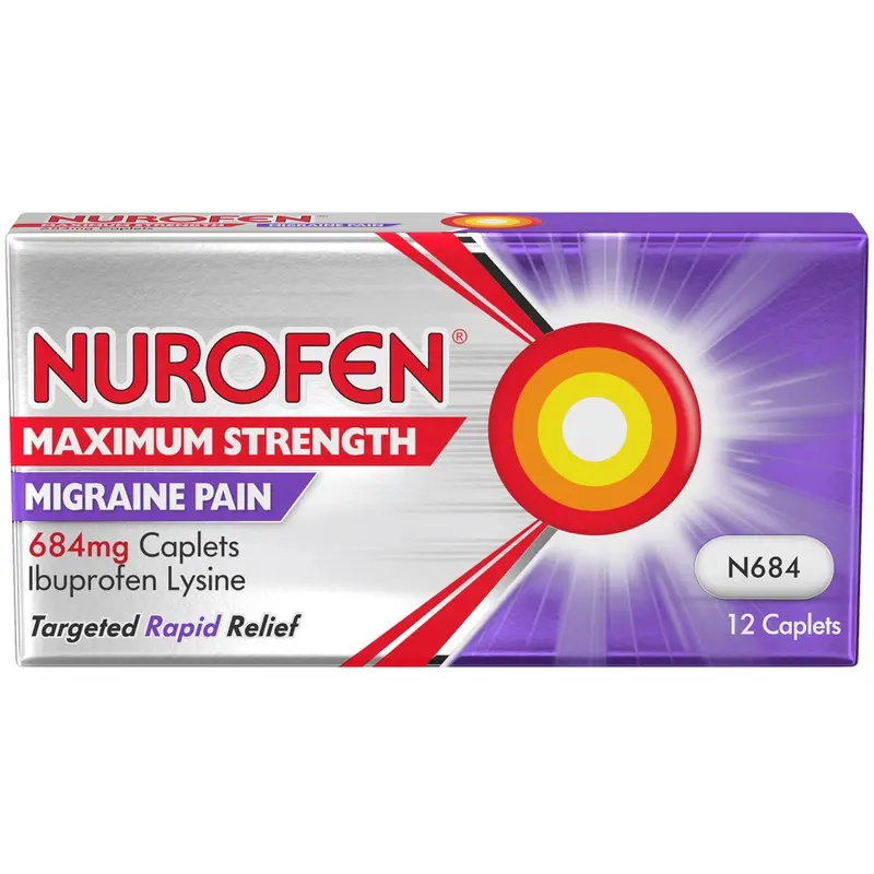 Nurofen Max Strength Migraine Pain - 684mg tablets - pack of 12 (P)