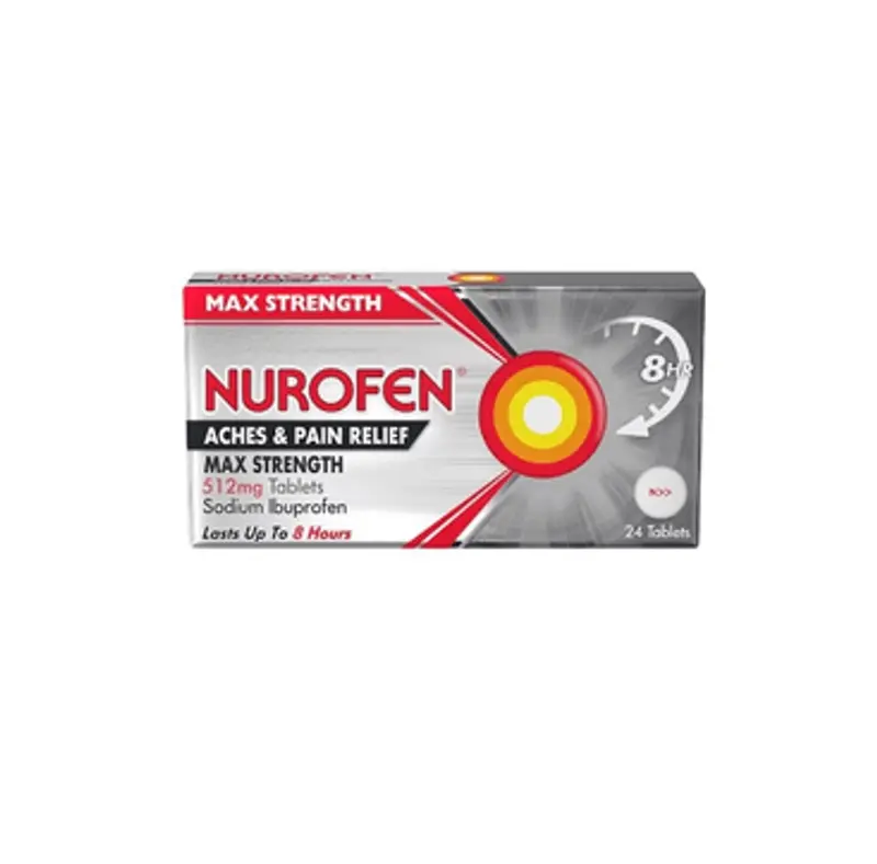 Nurofen Pain Relief Max Strength - 512mg Ibuprofen tablets - pack of 24 (P)