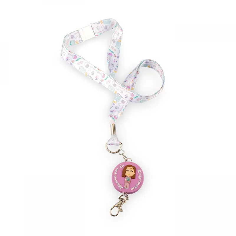 Nurse Lanyard with Retractable Metal Carabiner for ID Card, Scissors, Tweezers, Keys